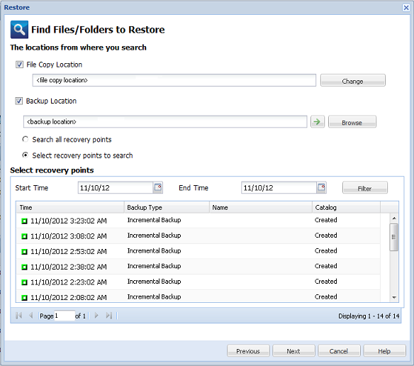 Specify the File/Folder Location
